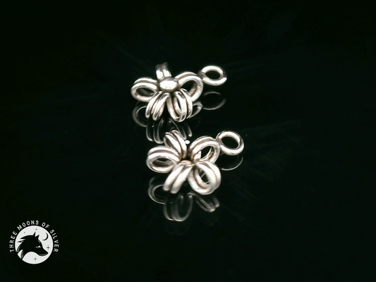 Minimalistic Silver Flower Charms 10mm