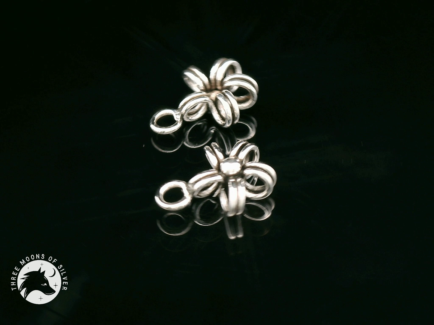 Minimalistic Silver Flower Charms 10mm