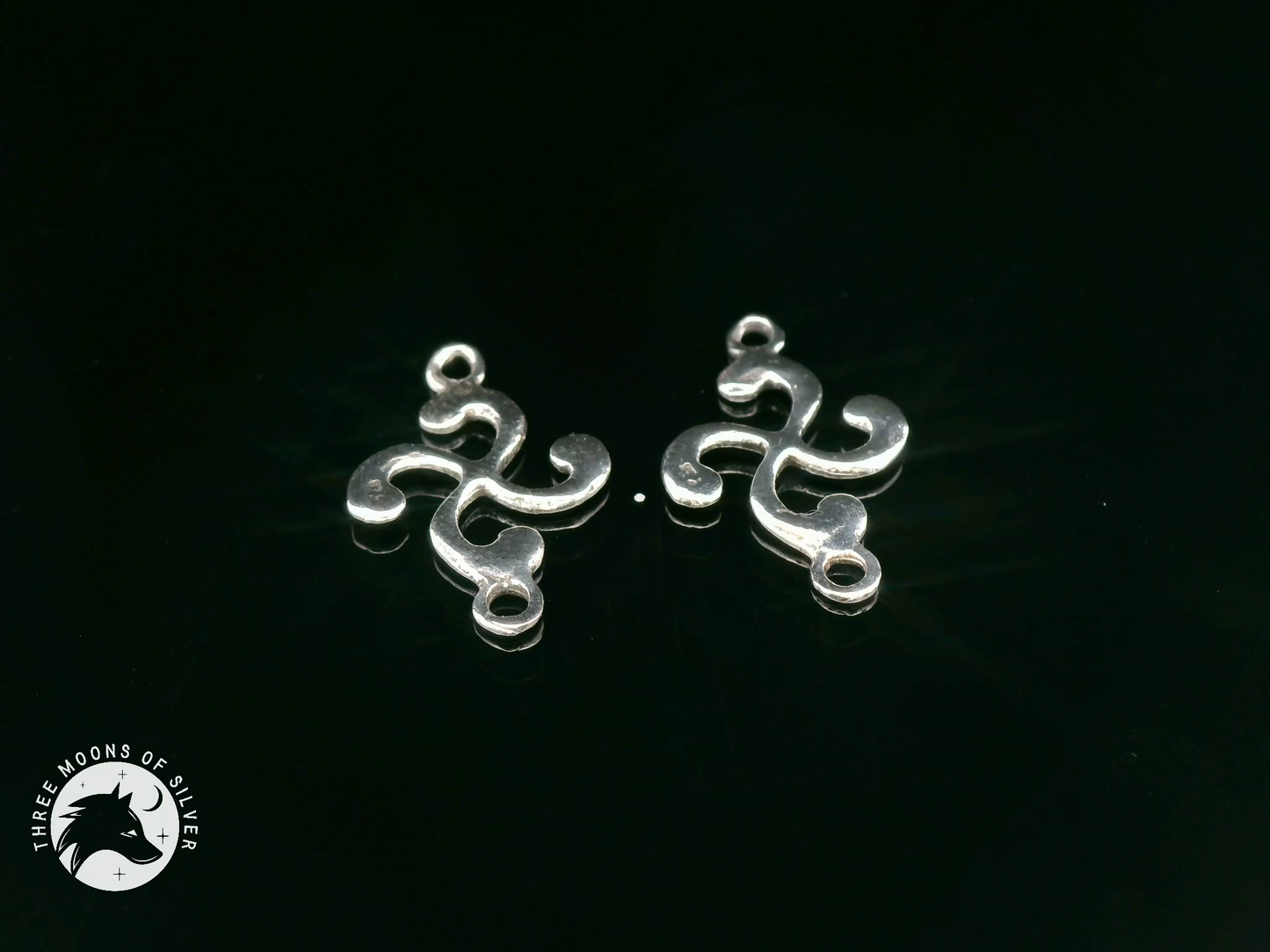 Elegant Silver Brooches Connector for Earrings and Necklace 19mm