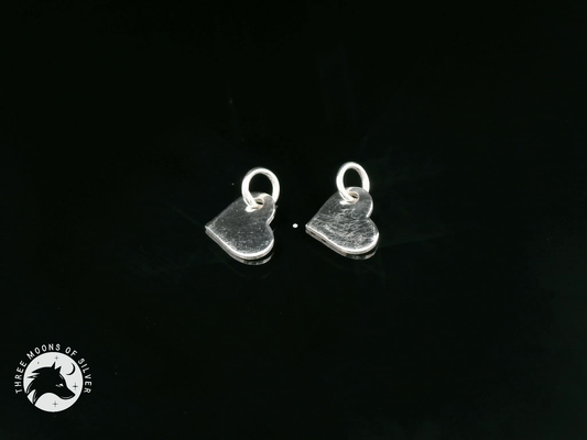 Elegant Silver Heart Charms 12mm