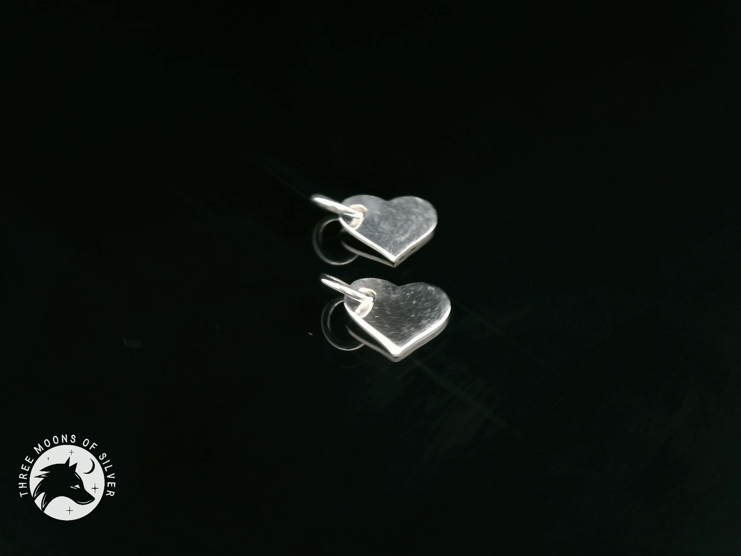 Elegant Silver Heart Charms 12mm