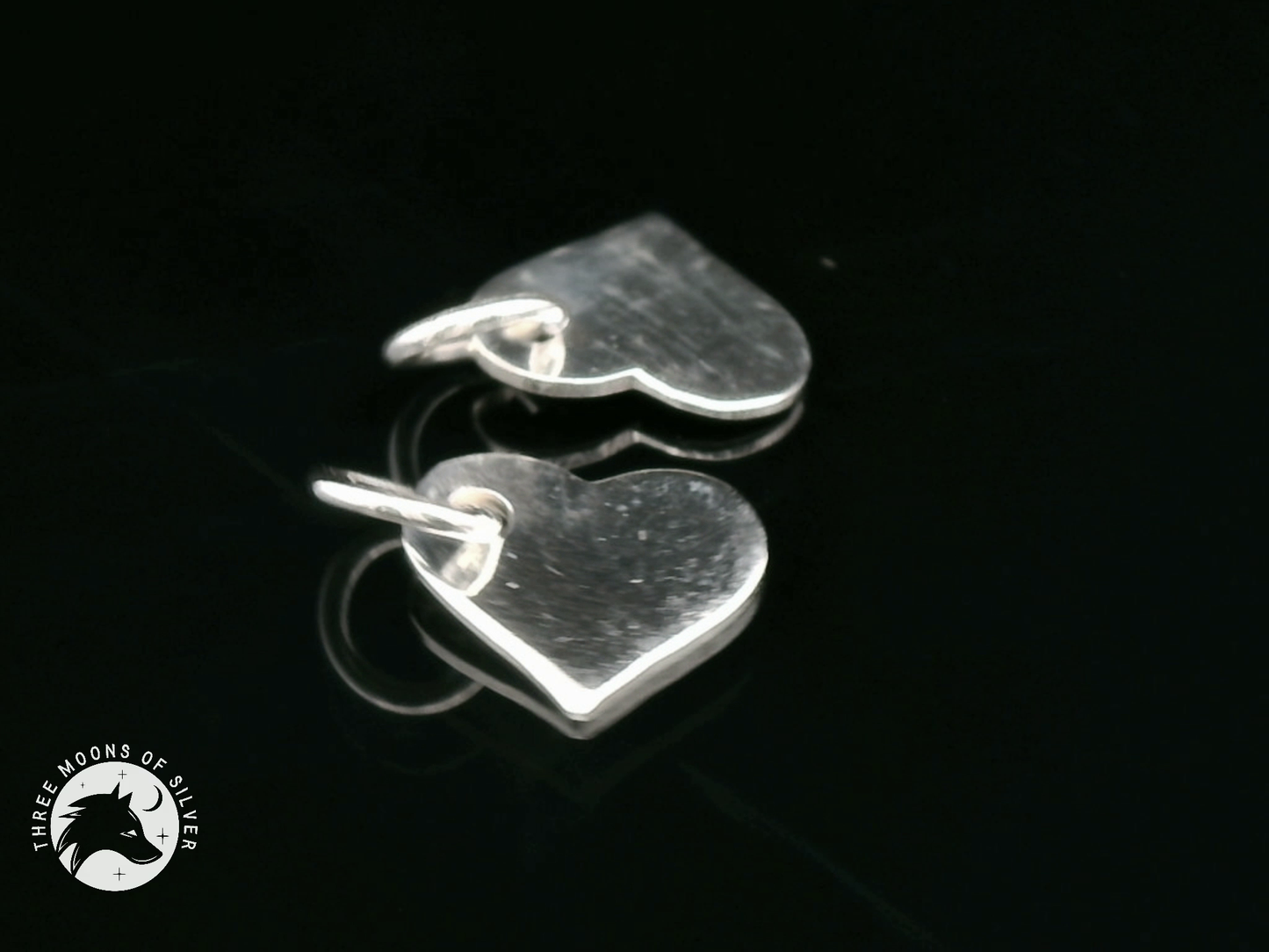 Elegant Silver Heart Charms 12mm