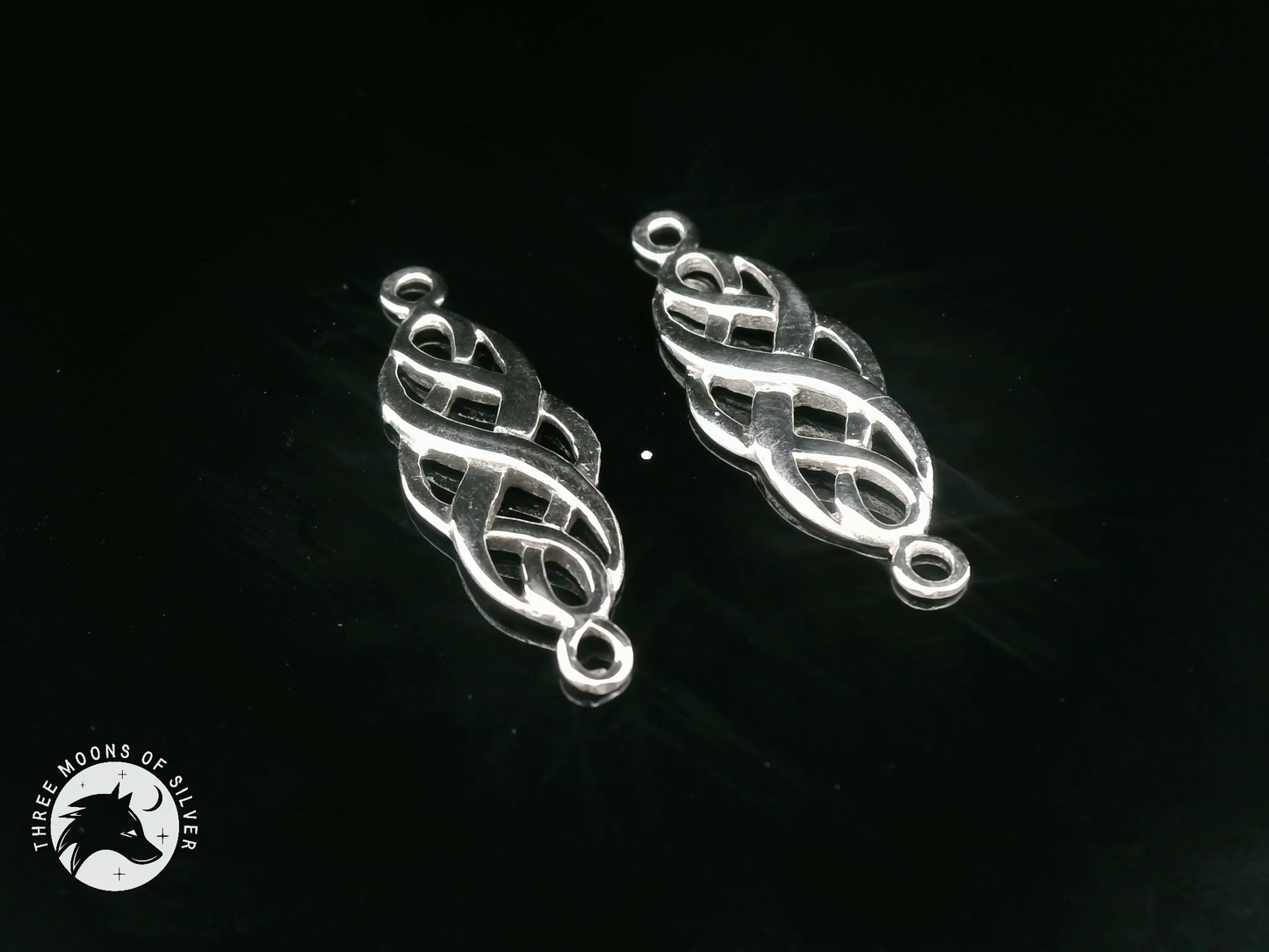 Intricate Silver Connectors for Earrings and Necklace 25mm