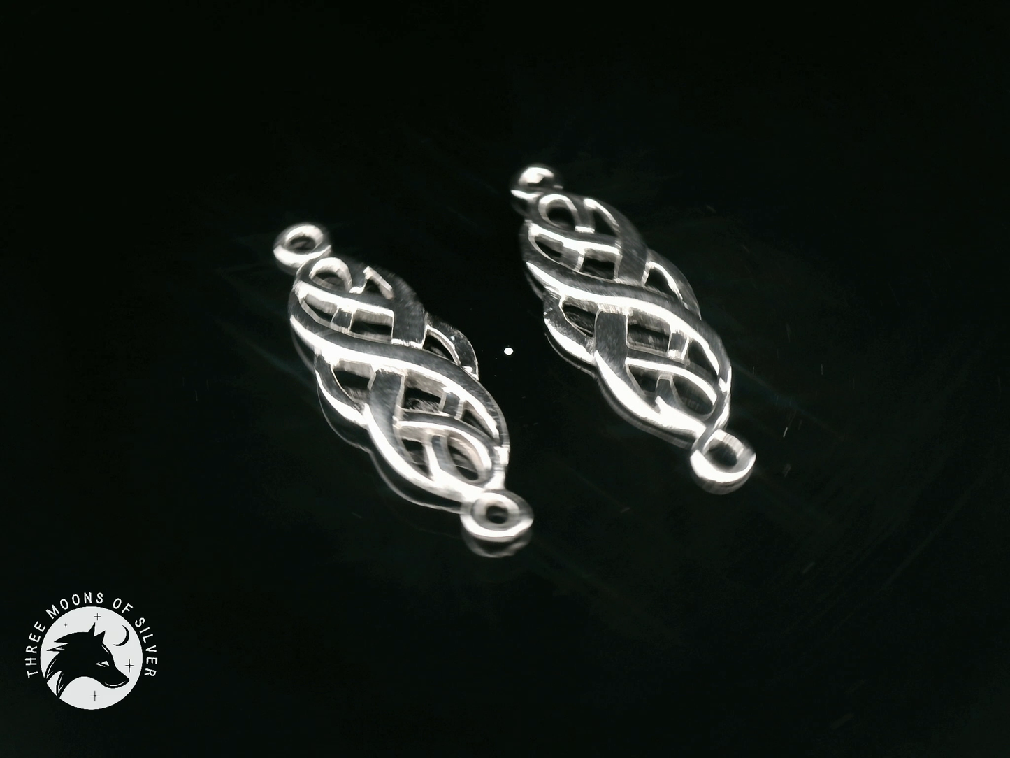 Intricate Silver Connectors for Earrings and Necklace 25mm