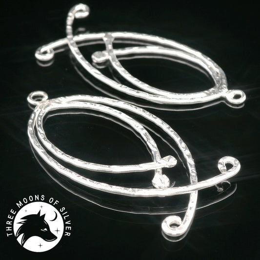 Elegant Silver Drop Earrings 37mm