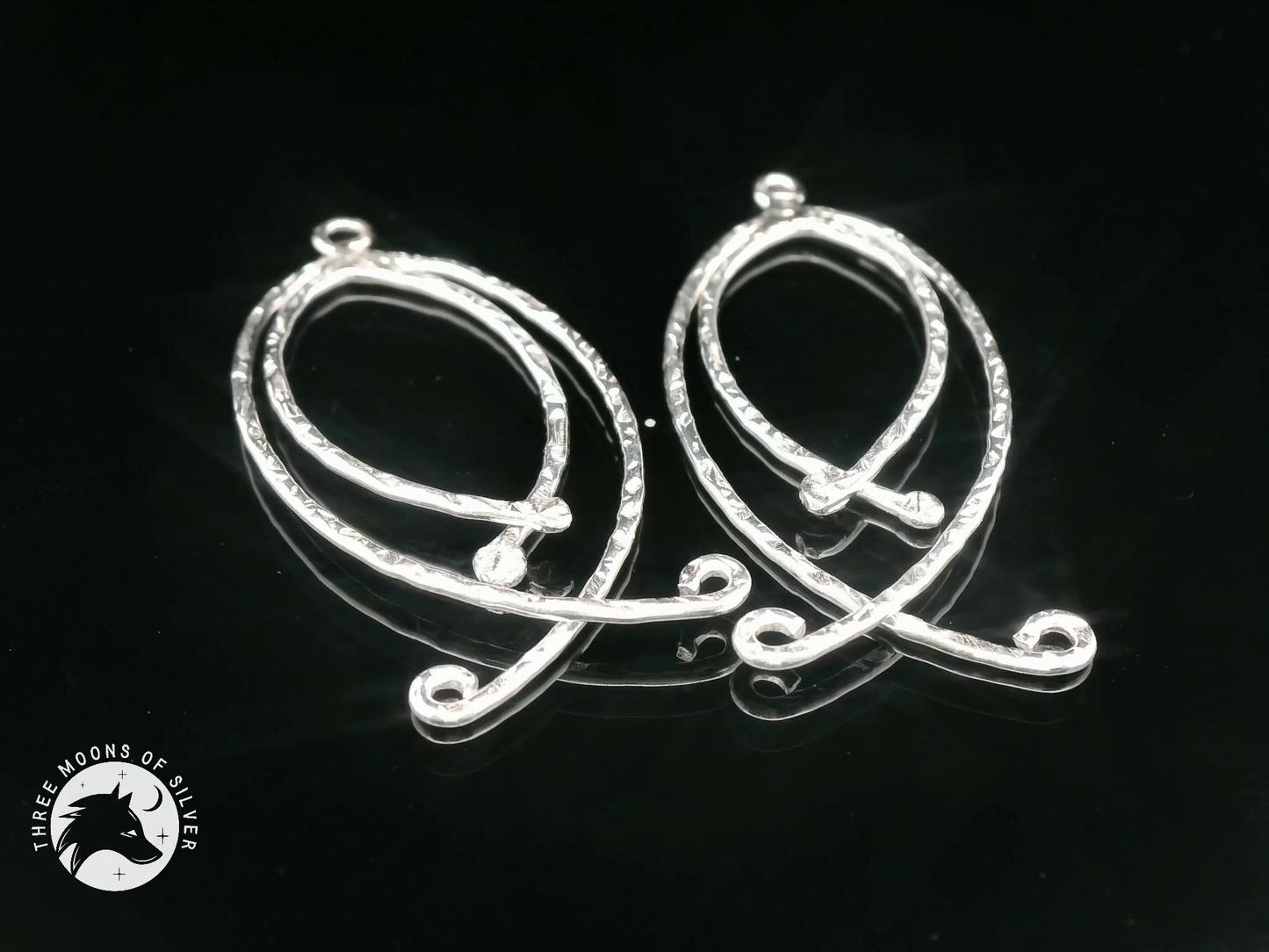Elegant Silver Drop Earrings 37mm
