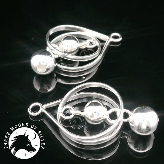 Elegant Silver Dangle Earrings 28mm