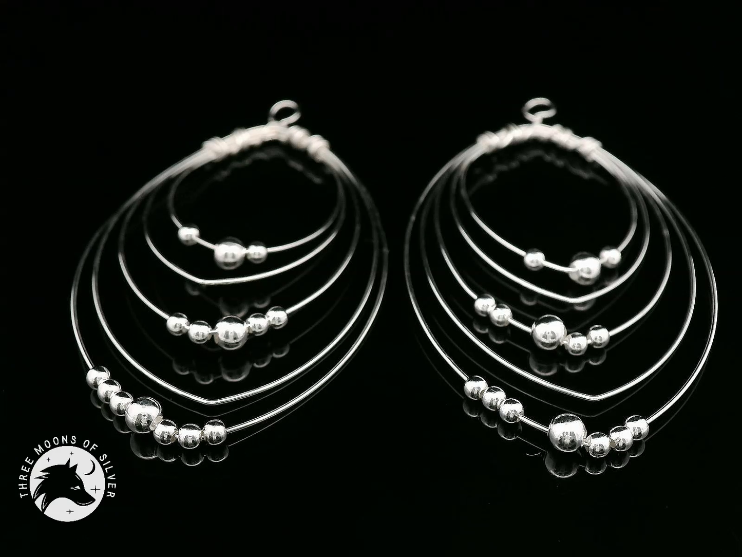 Elegant Silver Dangle Earrings 48mm