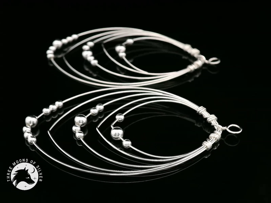 Elegant Silver Dangle Earrings 48mm