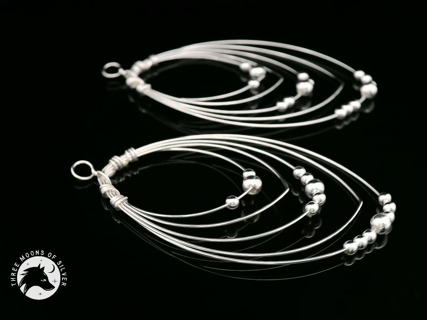 Elegant Silver Dangle Earrings 48mm