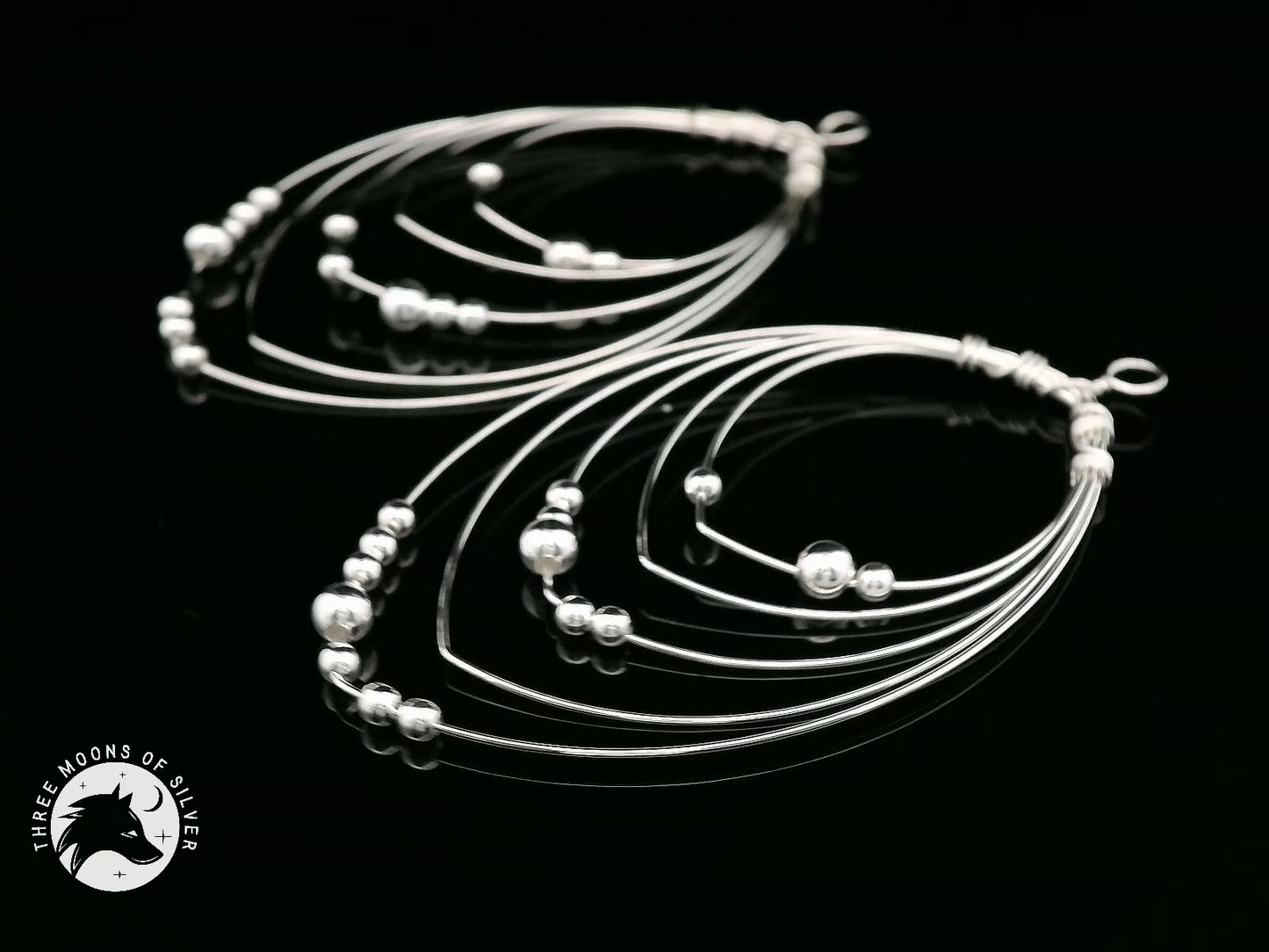 Elegant Silver Dangle Earrings 48mm