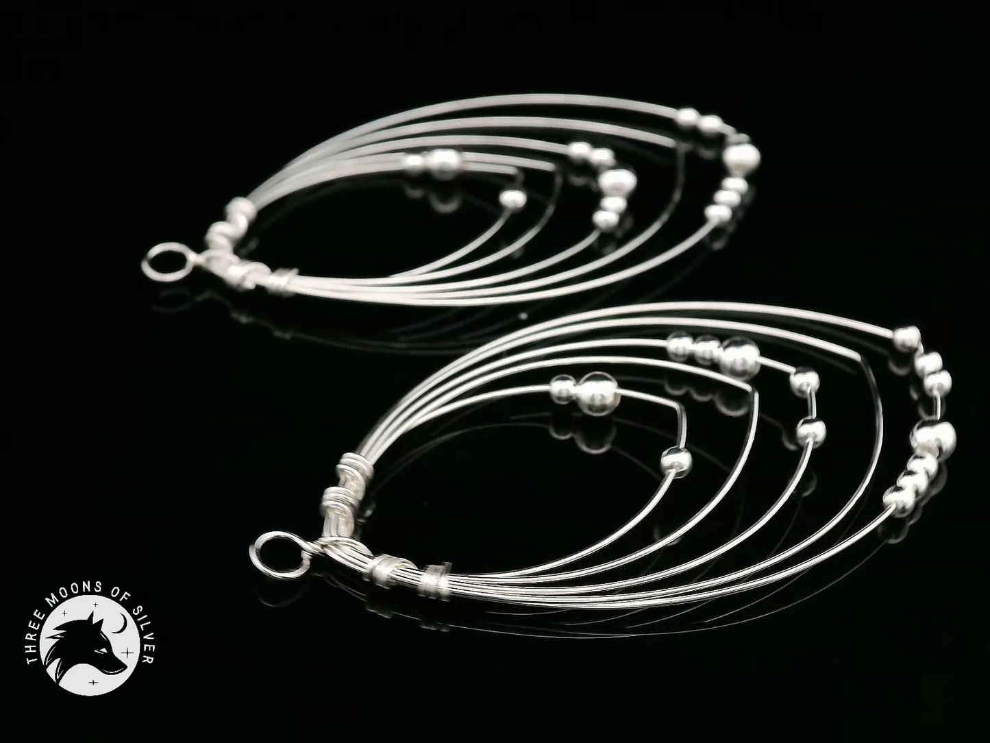 Elegant Silver Dangle Earrings 48mm