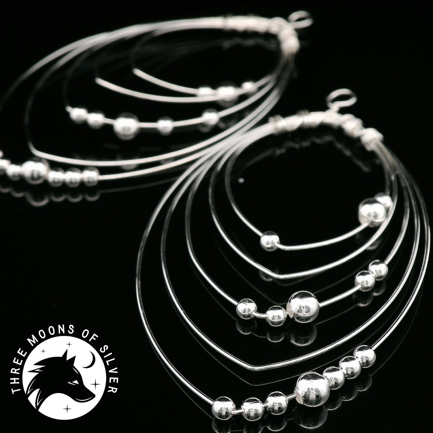 Elegant Silver Dangle Earrings 48mm