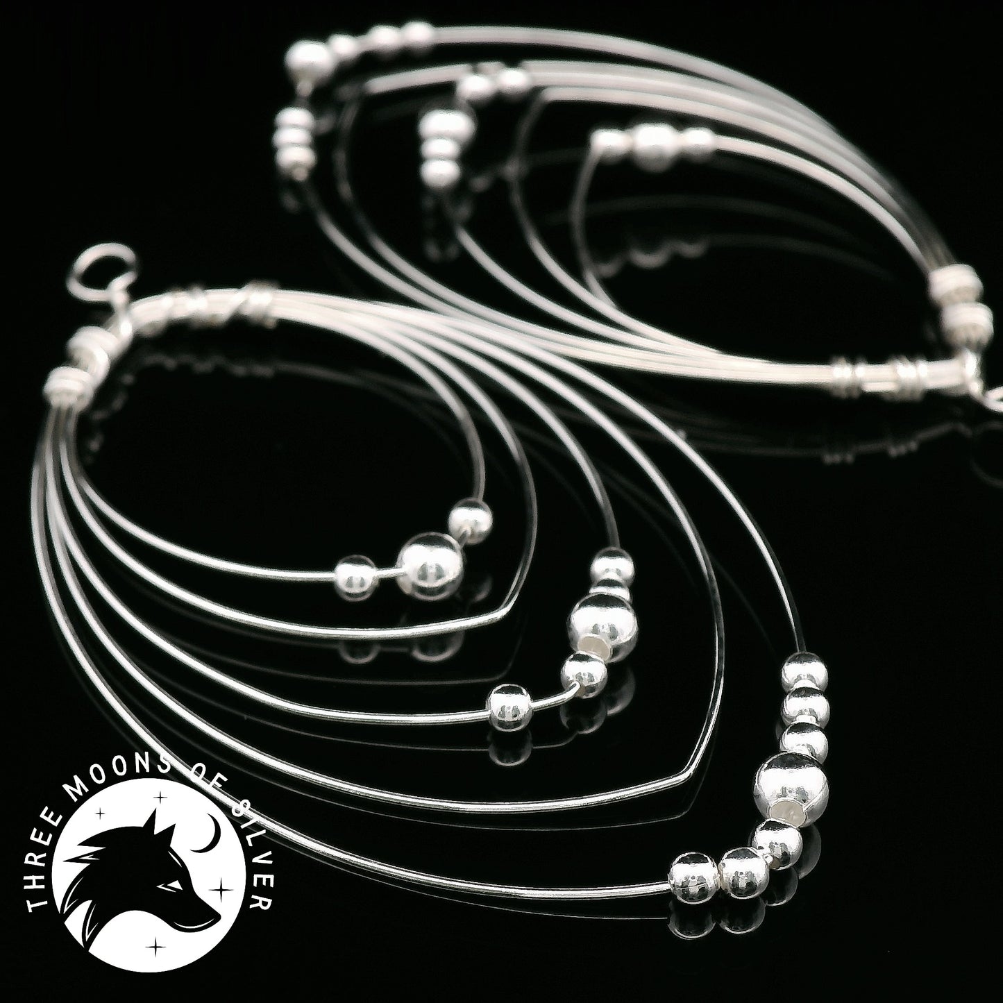 Elegant Silver Dangle Earrings 48mm