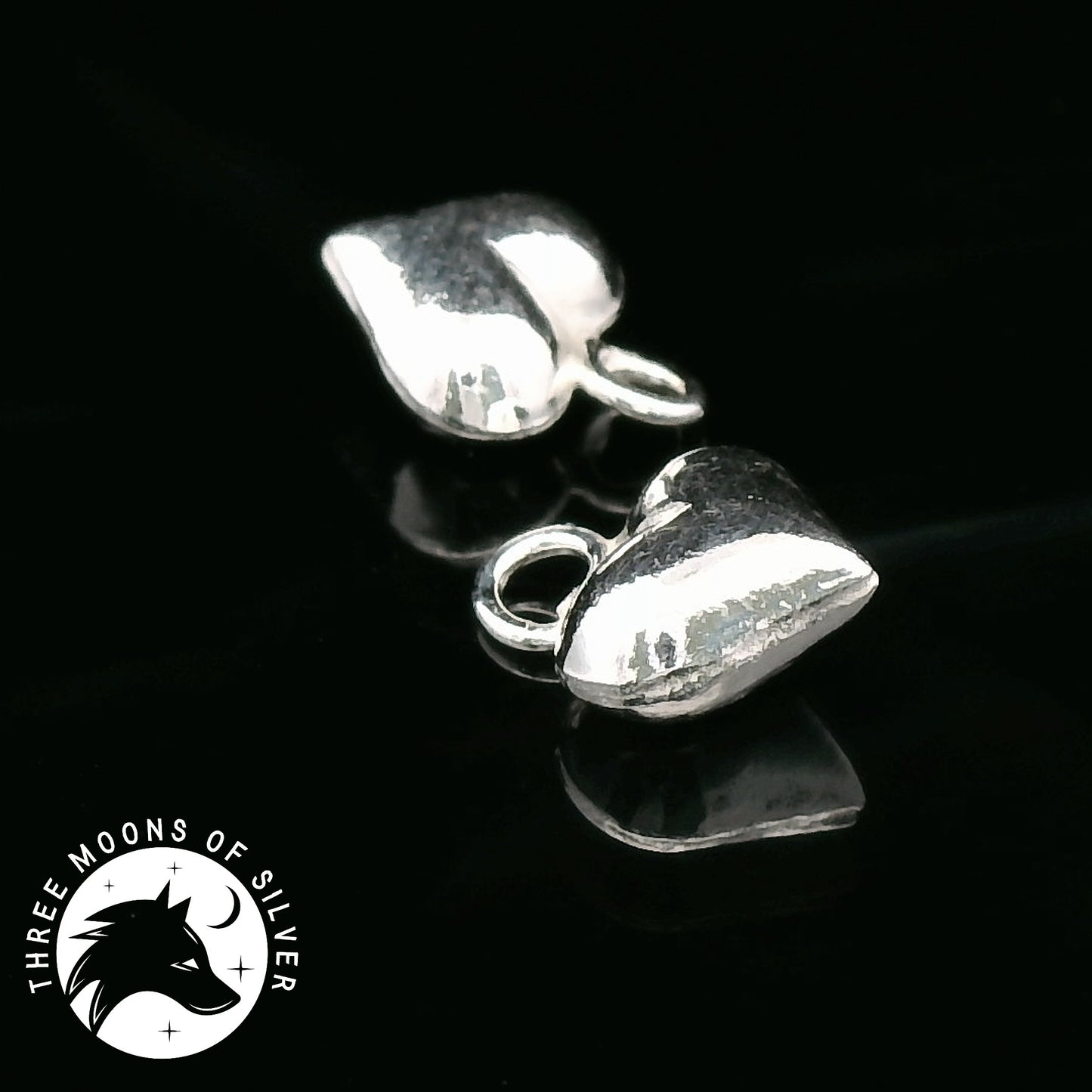 Elegant Silver Heart Charms 7mm