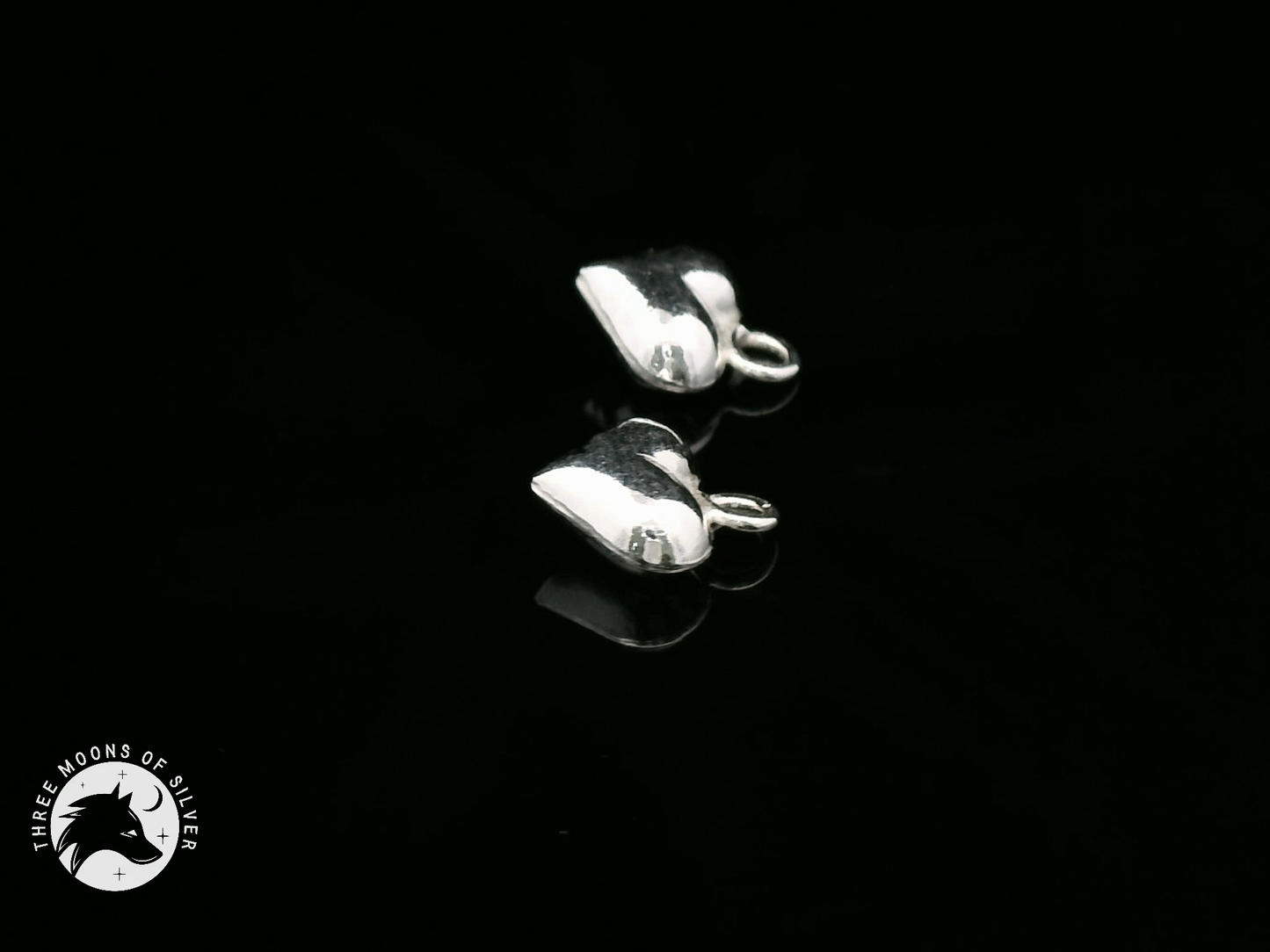 Elegant Silver Heart Charms 7mm