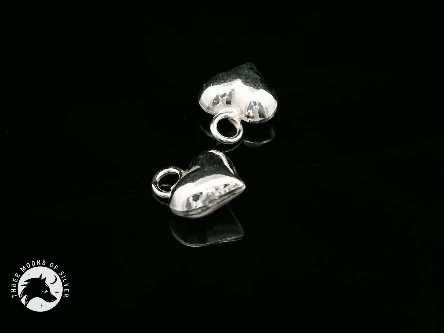 Elegant Silver Heart Charms 7mm