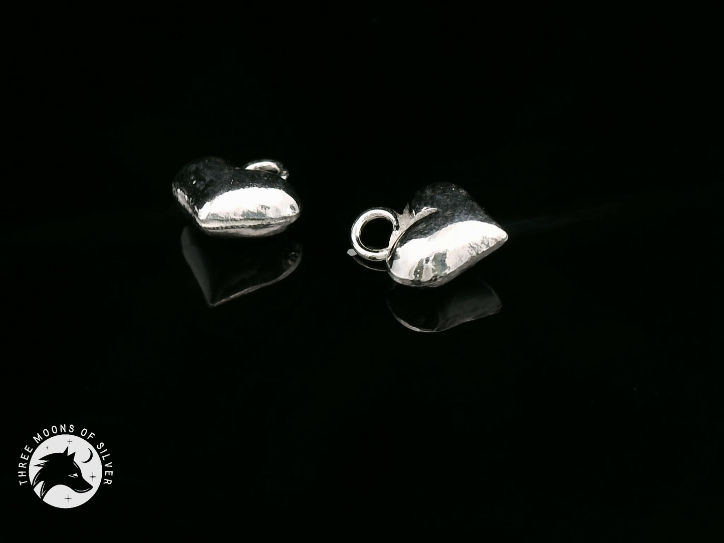 Elegant Silver Heart Charms 7mm