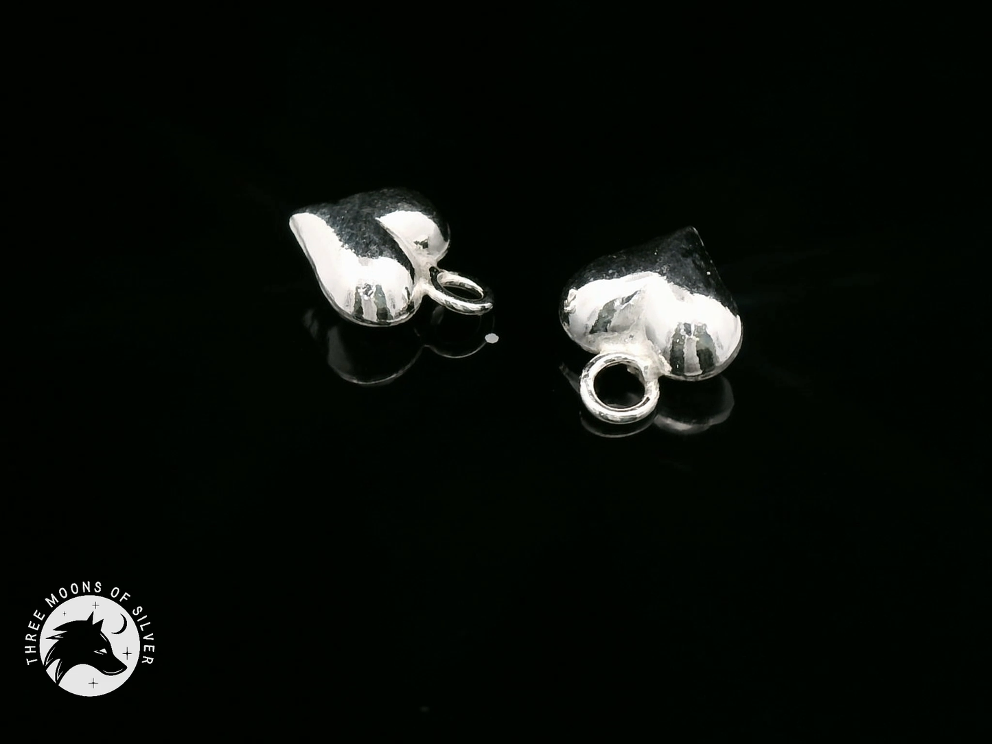 Elegant Silver Heart Charms 7mm