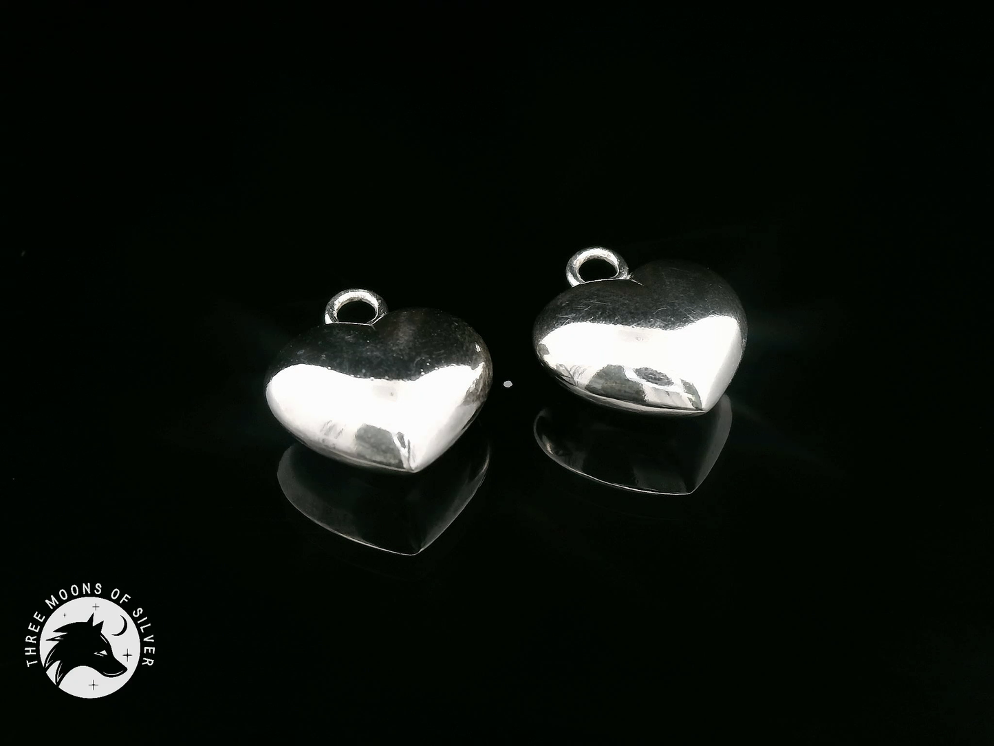 Silver Heart Drop Earrings 18mm