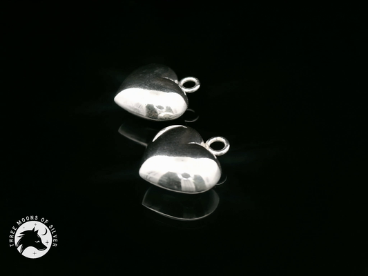 Silver Heart Drop Earrings 18mm