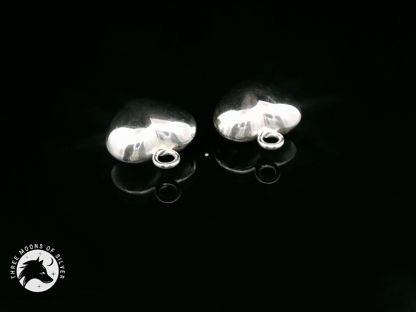Silver Heart Drop Earrings 18mm