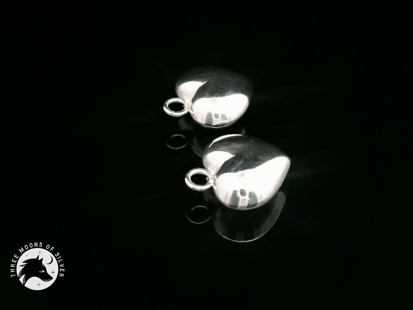 Silver Heart Drop Earrings 18mm