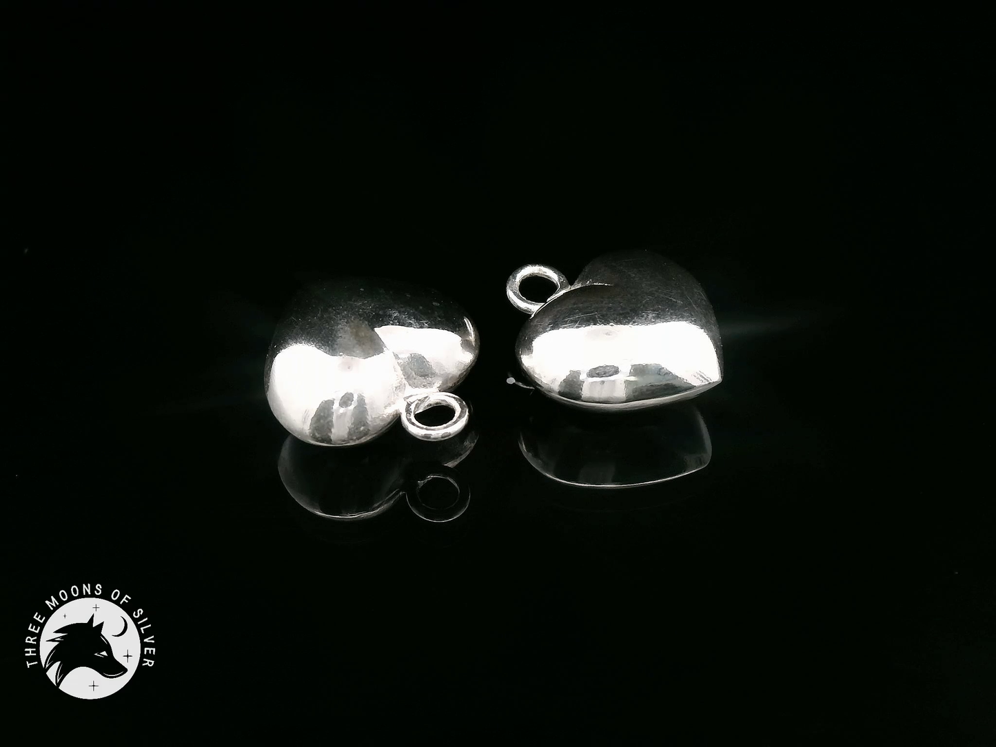 Silver Heart Drop Earrings 18mm