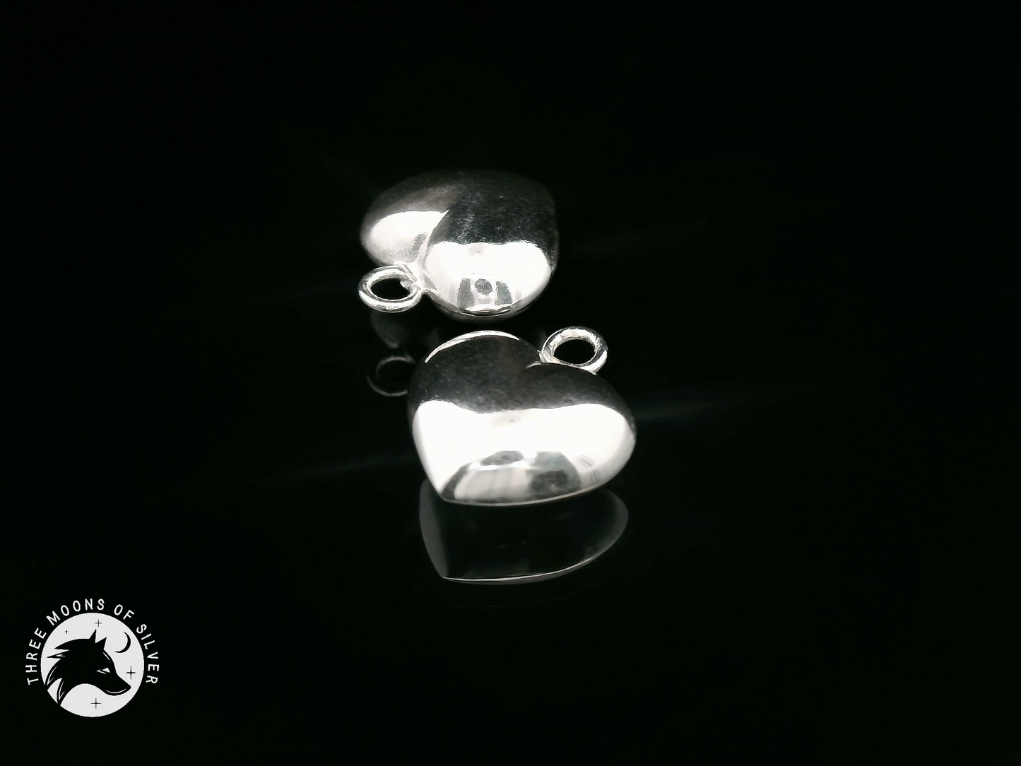 Silver Heart Drop Earrings 18mm