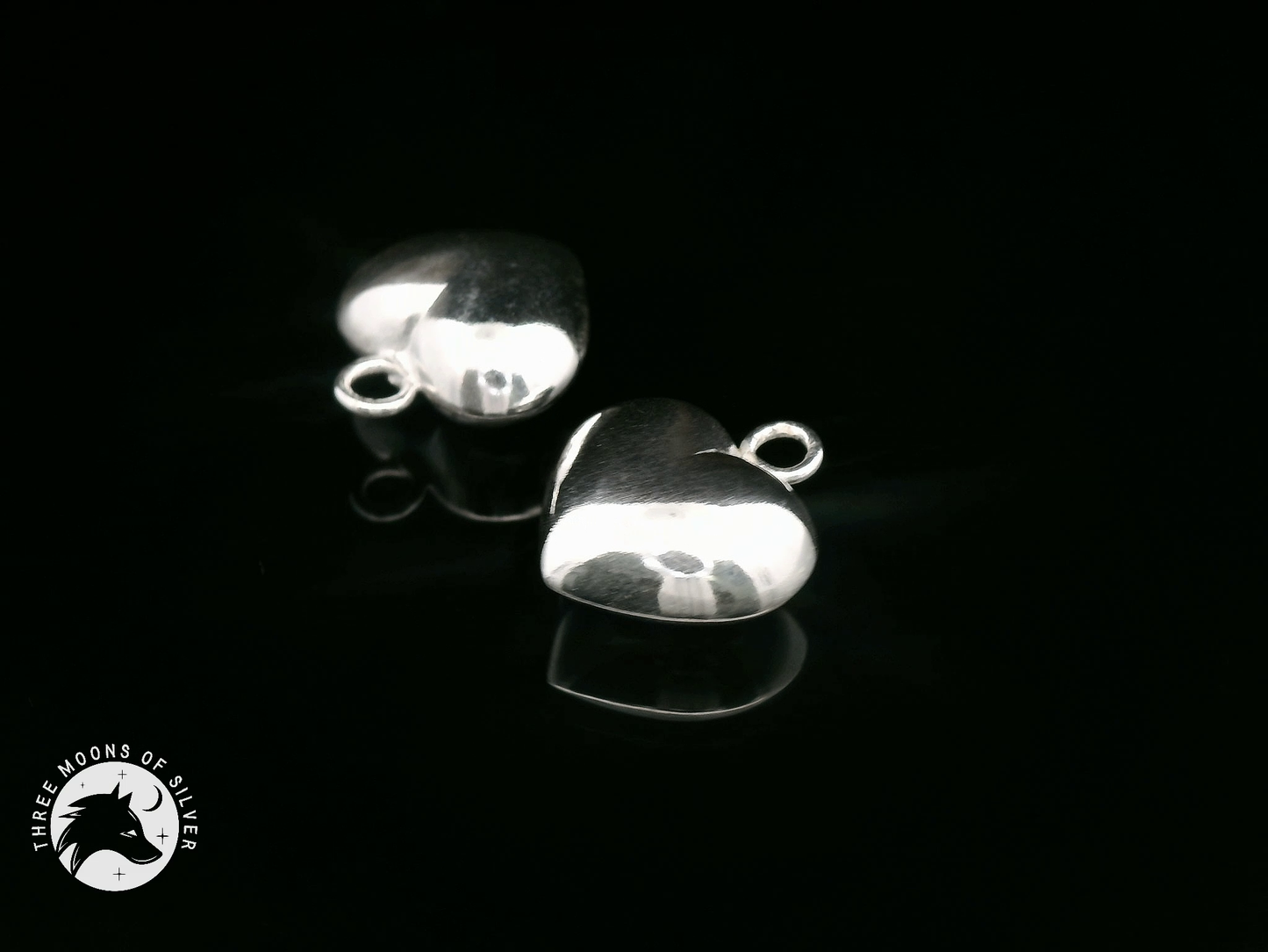 Silver Heart Drop Earrings 18mm