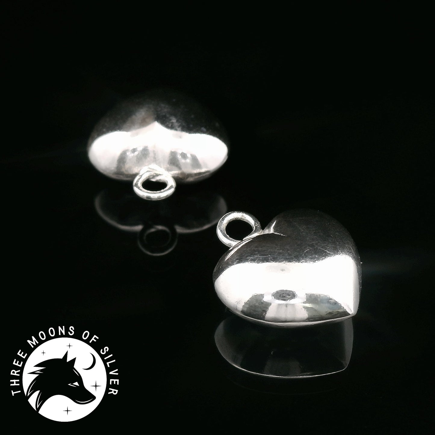Silver Heart Drop Earrings 18mm