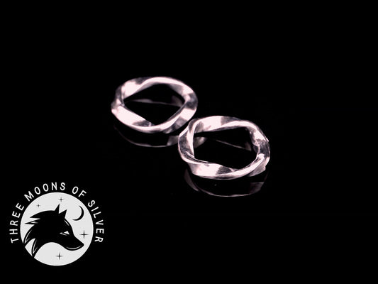 Silver Twisted Circle Drop Earrings 10mm