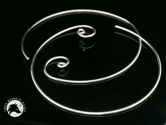 Long Hoop Earrings with Spiral