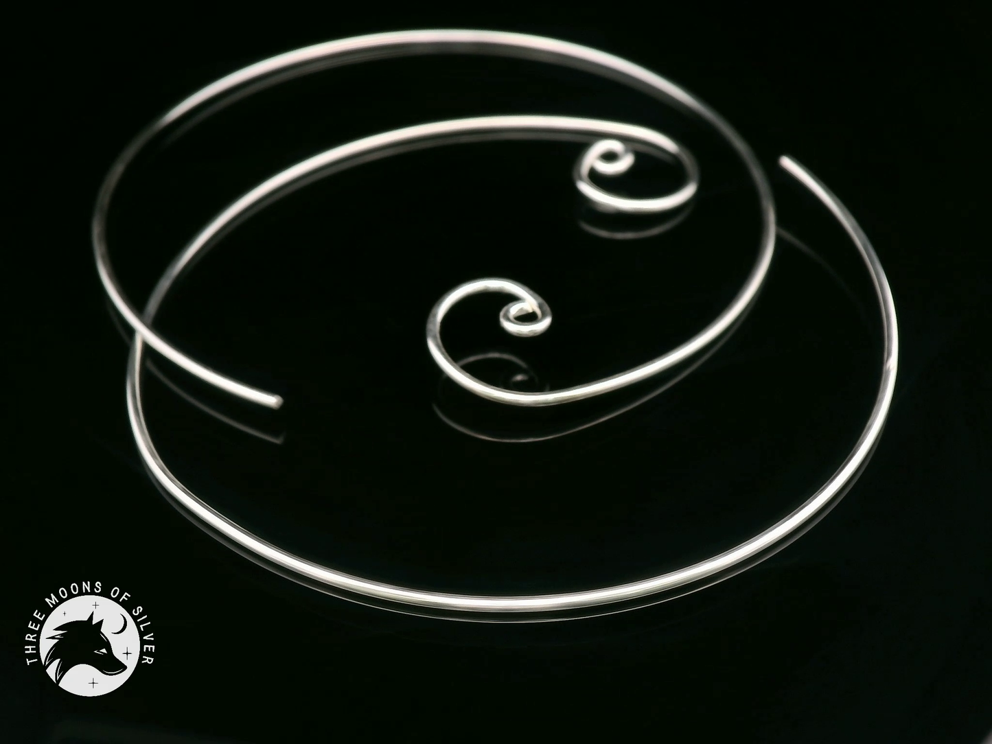 Long Hoop Earrings with Spiral