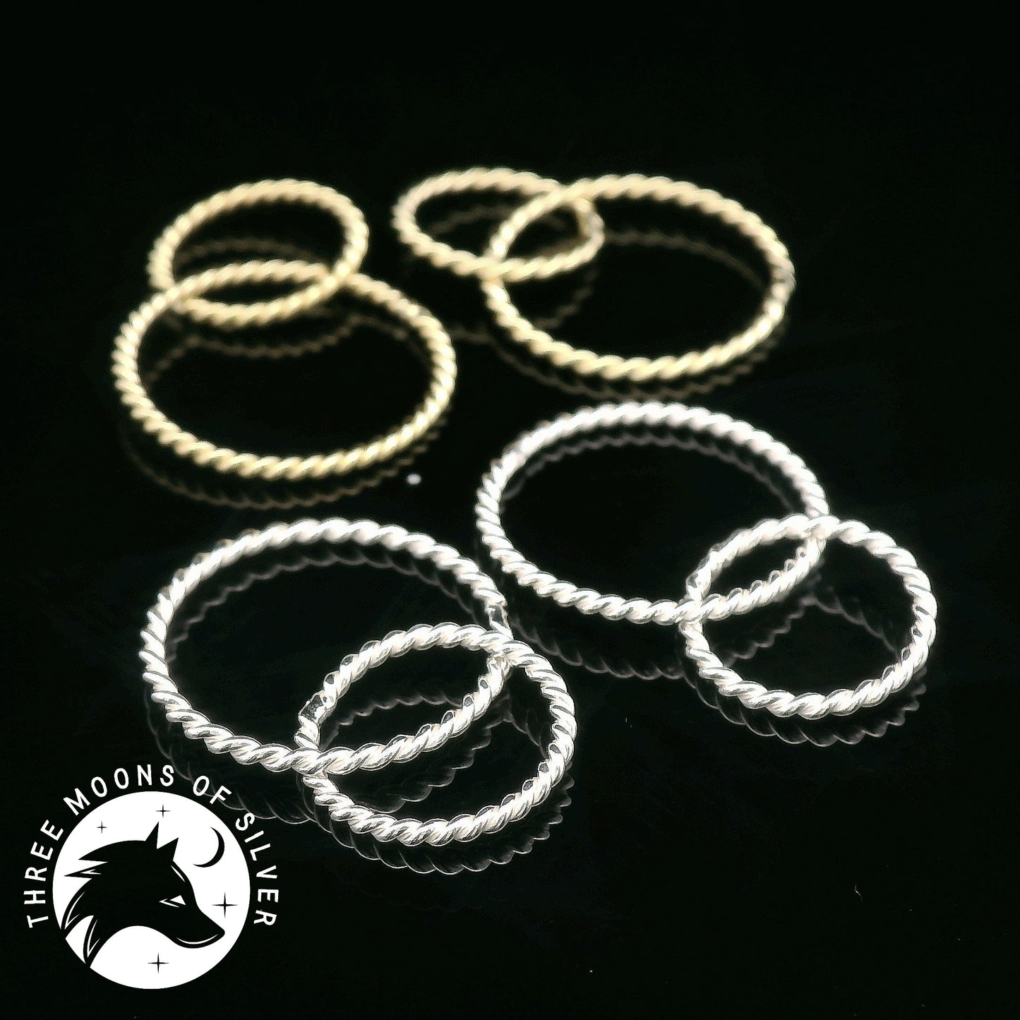 Twisted Silver Double Hoop Earrings