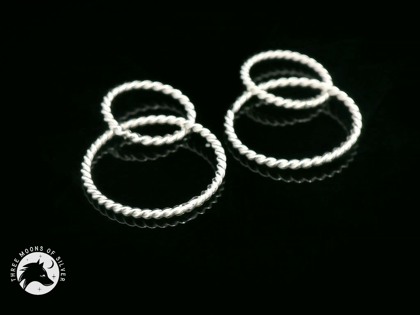 Twisted Silver Double Hoop Earrings