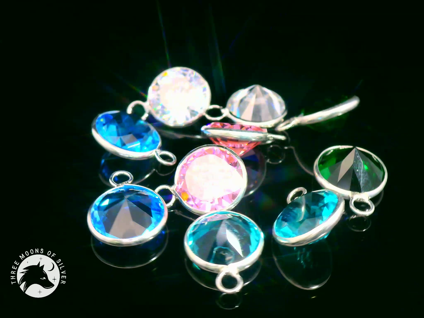 Colorful Crystal Rounded Charms & Pendants