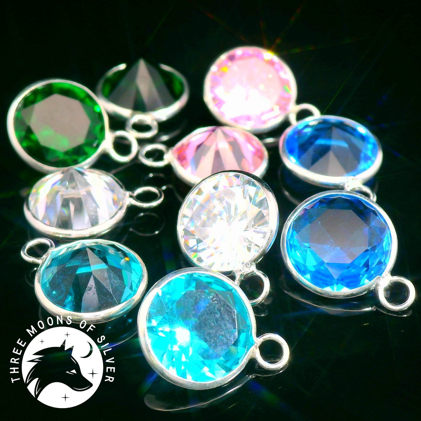 Colorful Crystal Rounded Charms & Pendants