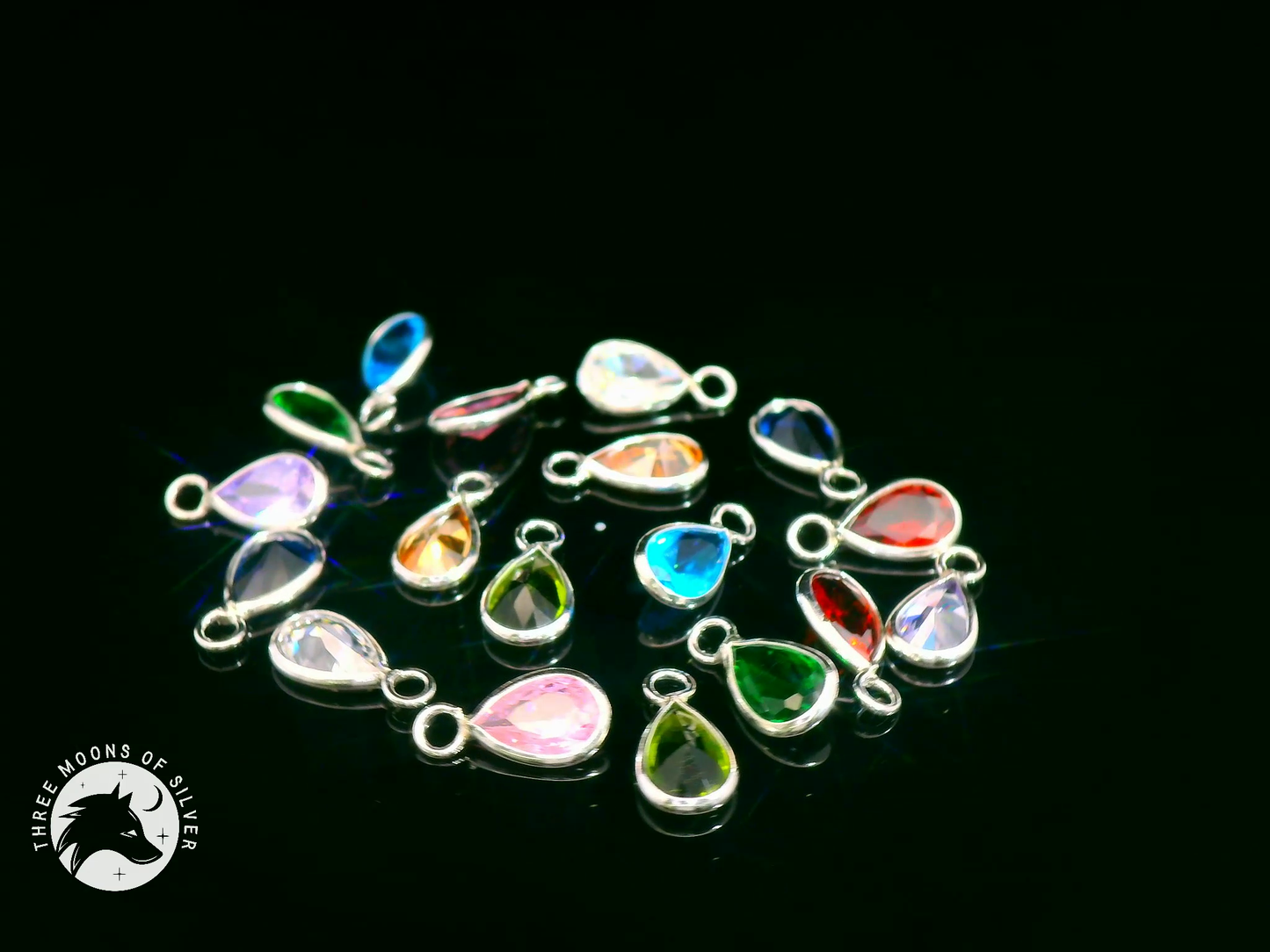 Colorful Crystal Teardrop Charms & Pendants