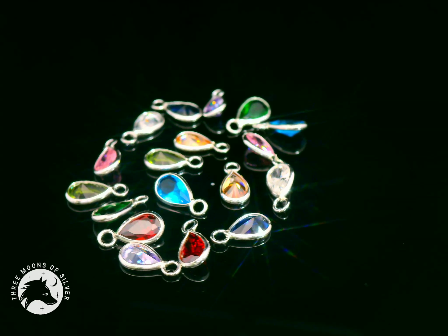Colorful Crystal Teardrop Charms & Pendants
