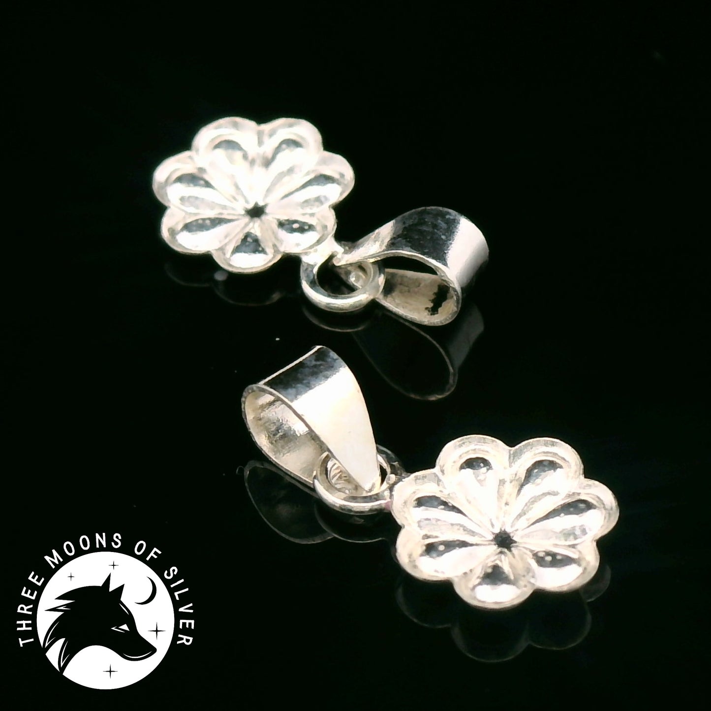 Elegant Colorful Silver Flower Pendants