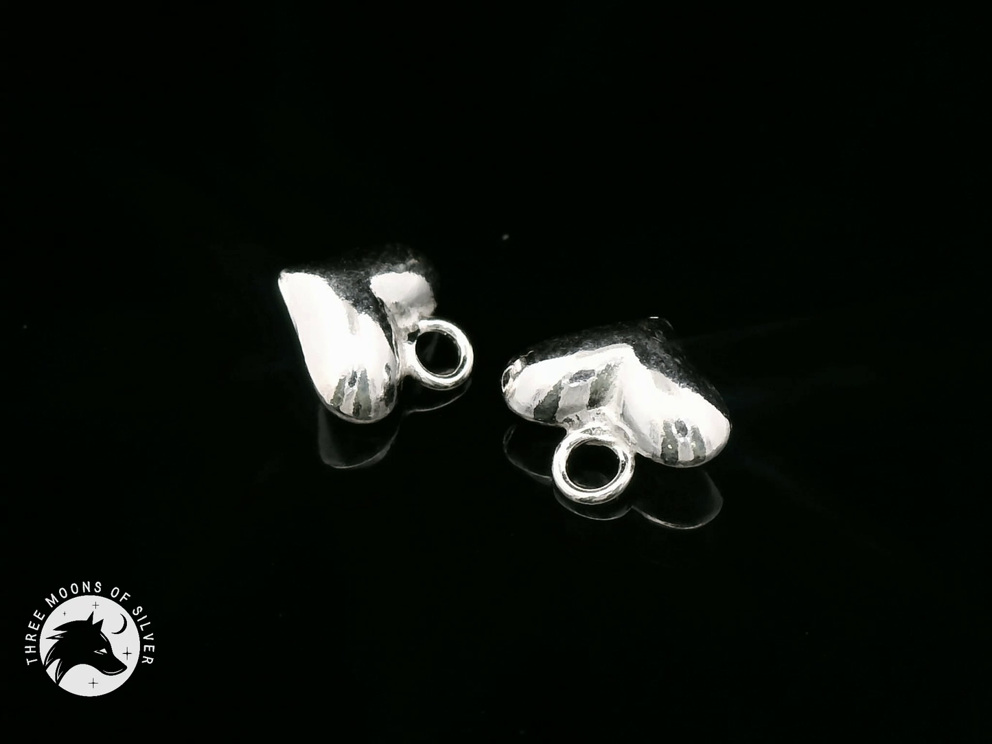 Silver Heart Shaped Charms