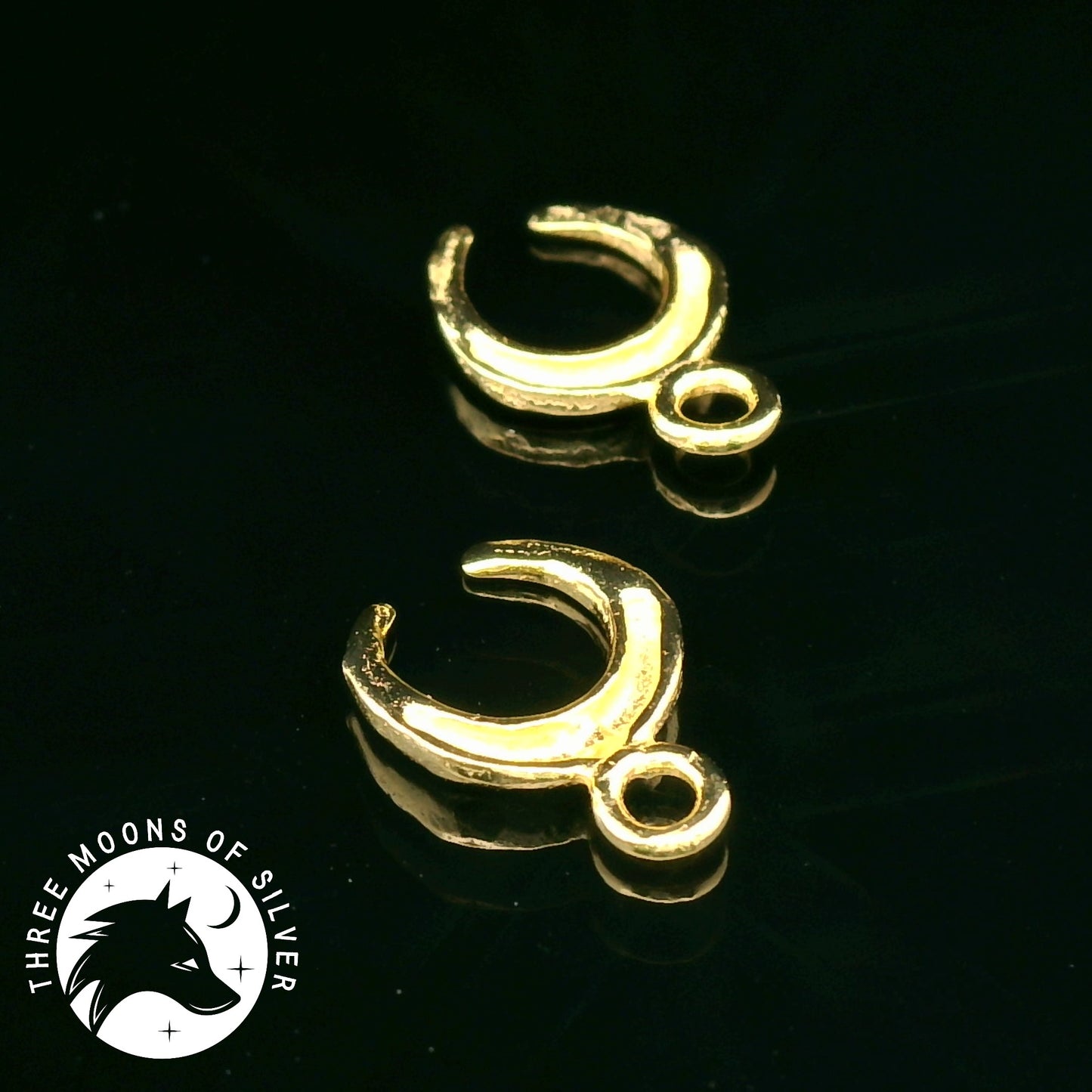 Elegant Golden Silver Moon Charms