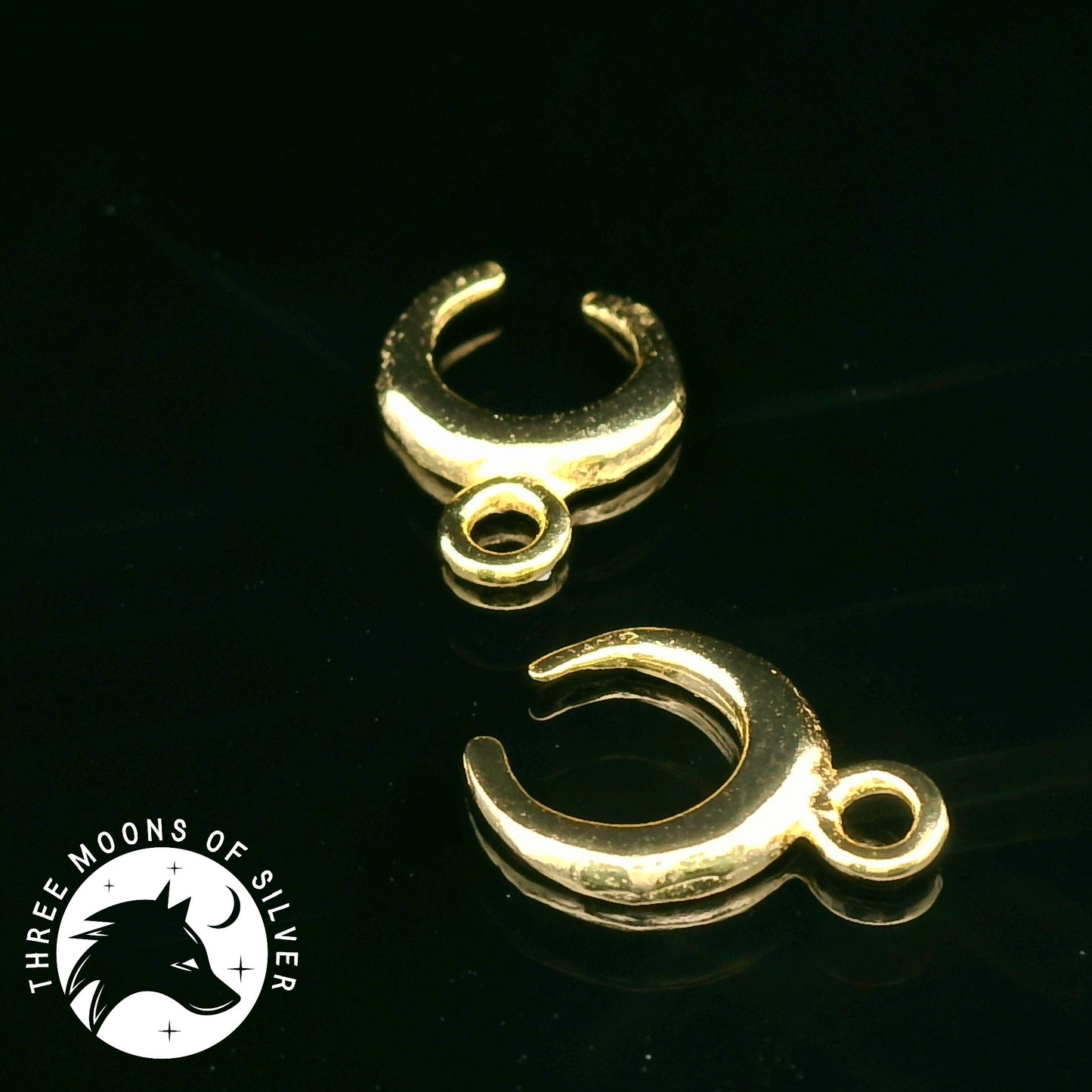 Elegant Golden Silver Moon Charms