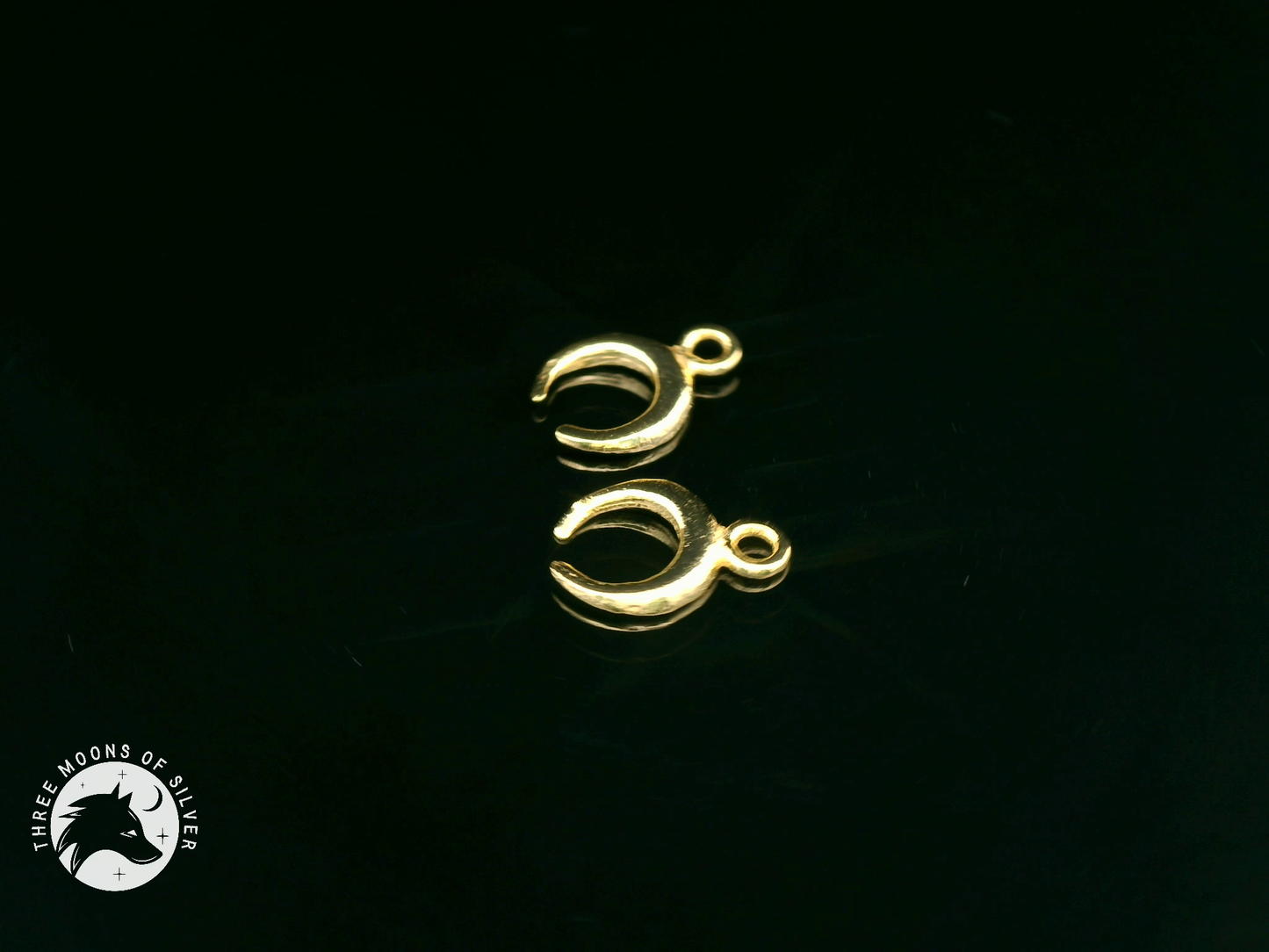 Elegant Golden Silver Moon Charms