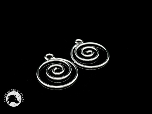 Silver Spiral Drop Earrings