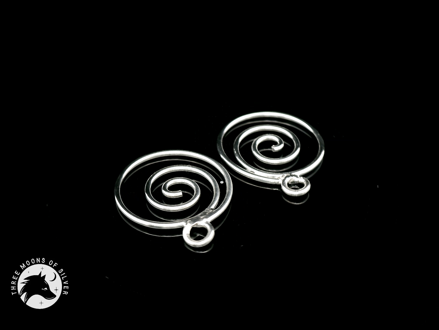 Silver Spiral Drop Earrings