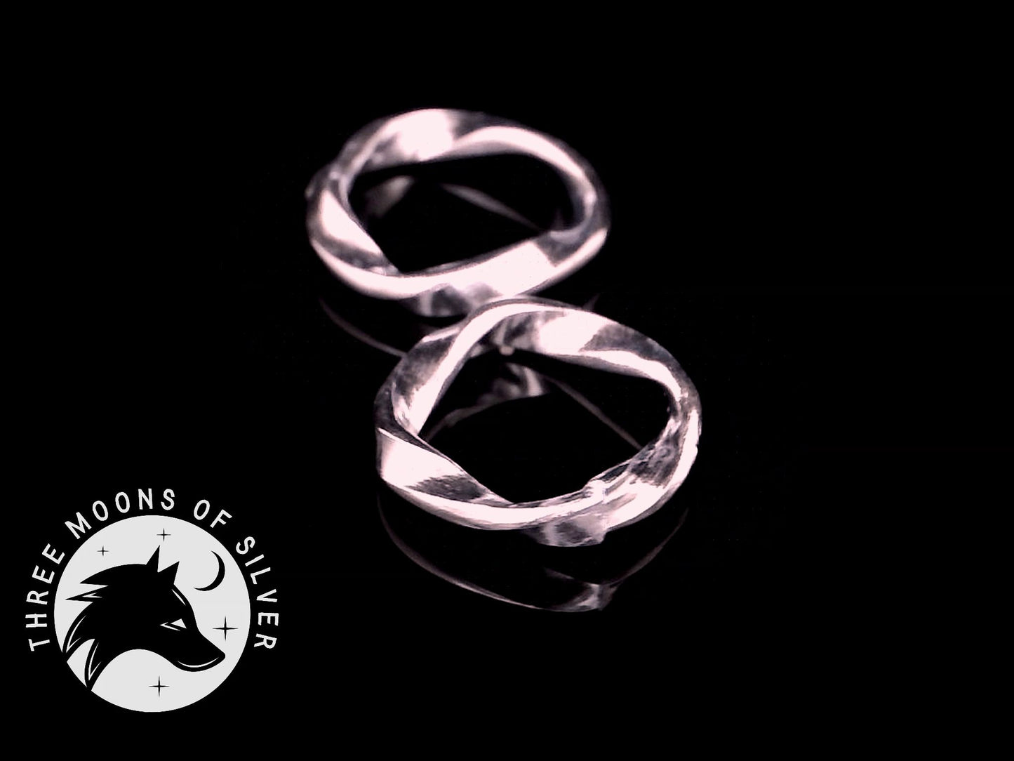 Silver Twisted Circle Drop Earrings 10mm