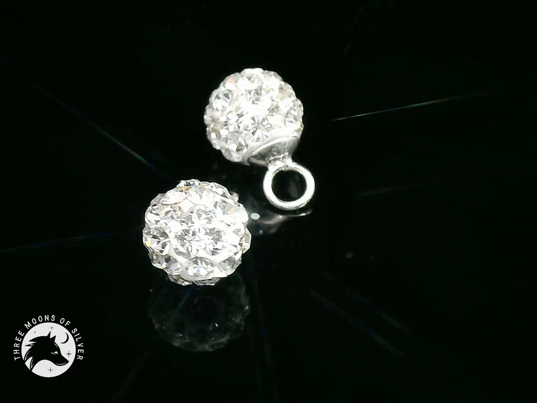 Sparkling Silver Charms 7mm