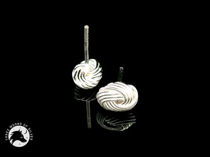 Crushed Knot Silver Earrings 13mm
